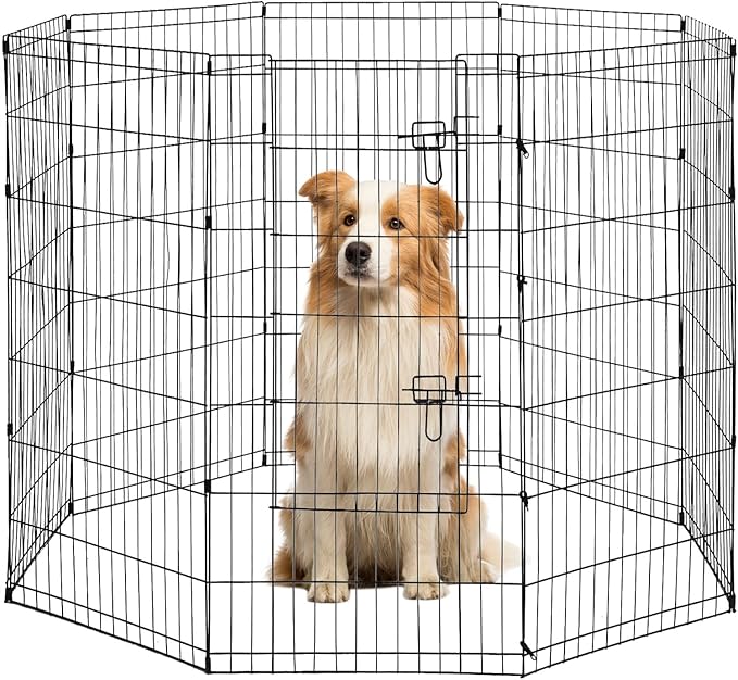 48 Tall Dog Playpen Crate Fence Pet Play Pen Exercise Cage -8 Pane