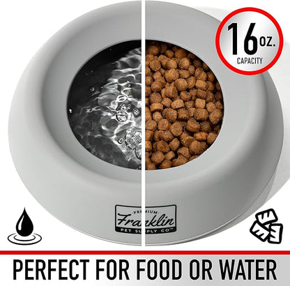 Franklin Pet Supply Co. Co. Spill Proof Pet Bowl - No Splash Travel Water + Food Dish for Dogs + Cats - Portable - 16 oz. - BPA Free