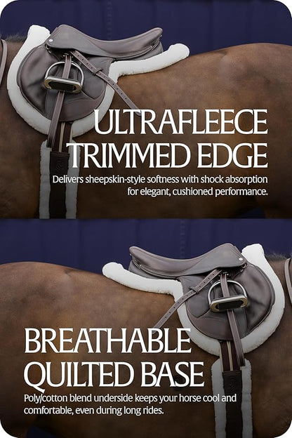 Equinavia Eidsvoll Shaped English Saddle Pad for Show Jumping with Ultra Fleece Trim