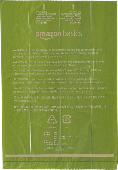 Amazon Basics Dog Poop Bags with Dispenser, 810 Count, Enhanced for Guaranteed Leakproof, Brazilian Mango Scented, Includes Leash Clip