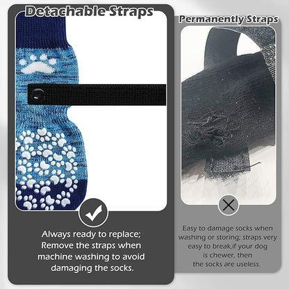 EXPAWLORER Anti Slip Dog Socks to Prevent Licking Paws, Dog Shoes for Hot Pavement, Dog Booties for Small Medium Large Senior Dogs, Traction Control Dog Boots & Paw Protectors for Hardwood Floors