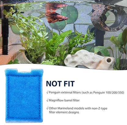 8 Pack Fish Tank Rite-Size Z Filter Cartridges Compatible with MarineLand Aquarium Eclipse Filtration Systems & Hidden Filtration System, and Fit for MarineLand Ailhouette & Portrait Filtration System