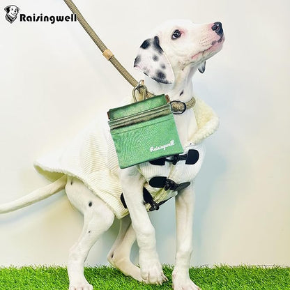 Dog Treat Pouch, Pocket Sized Pet Training Pouch, Hand Free Bronze Dog Walking Bag with Carabiner, Self-Closing Pet Feed Snack Reward, for Puppy Travel or Outdoor Use, NanoPTC