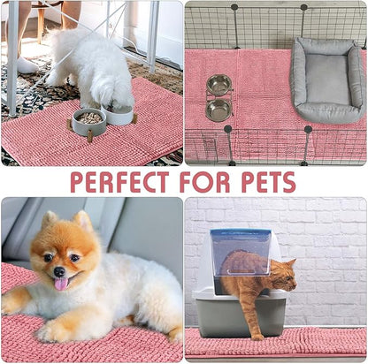 Amylove 4 Pcs Guinea Pig Cage Liner Guinea Pig Bedding Washable Fleece Pee Pads Reusable Small Animals Training Mat Small Animal Sleeping Bed for Bunny Hamster(Pink,16 x 24 Inch)