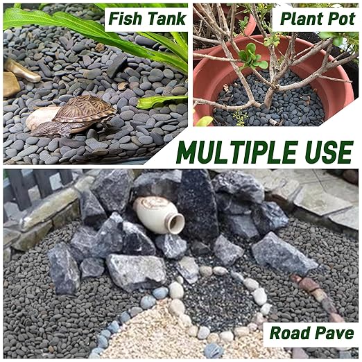 45 LB Mexican Beach Pebbles, 0.4-1 Inch Natural Unpolished Bulk Rocks, Decorative River Rocks for Landscaping Garden Paving Plant, Rocks for Walkways and Outdoor Decorative Stone, Grey