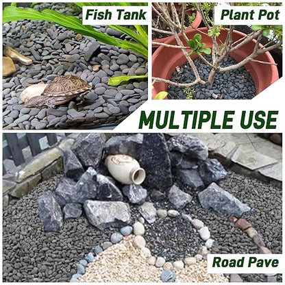 45 LB Mexican Beach Pebbles, 0.4-1 Inch Natural Unpolished Bulk Rocks, Decorative River Rocks for Landscaping Garden Paving Plant, Rocks for Walkways and Outdoor Decorative Stone, Grey