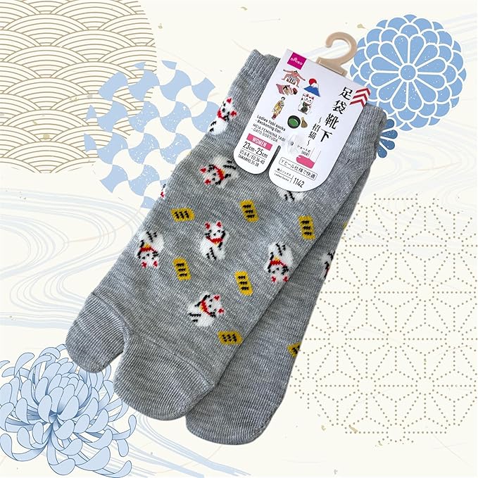 Japan Style Tabi Socks for Split Toe, Comfortable Tabi Toe Socks for Unisex Mt. Fuji, Lucky Cat, Sushi, Sumo, Ukiyoe, Hokusai