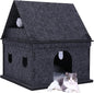 2-Tier Indoor Cat Apartment，Cozy Pet Cat Bed, Hideaway, and Sturdy Cat Castle for Multiple and Large Cats