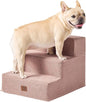 EHEYCIGA Dog Stairs for Small Dogs 13.5" H, 3-Step Dog Steps for Couch Sofa and Chair, Pet Steps for Medium Cats, Non-Slip Balanced Pet Ramp Indoor, Pink