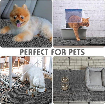 Amylove 4 Pcs Guinea Pig Cage Liner Guinea Pig Bedding Washable Fleece Pee Pads Reusable Small Animals Training Mat Small Animal Sleeping Bed for Bunny Hamster(Dark Gray,47 x 24 Inch)