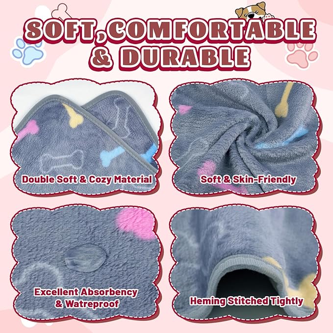 6 Pcs Washable Guinea Pig Blankets Absorbent Small Animal Fleece Bedding Waterproof Cage Liners Reusable Pet Pee Pad Sleep Mat Cover for Rabbit Rat Hamster Ferret Chinchilla Hedgehog (16"x24")