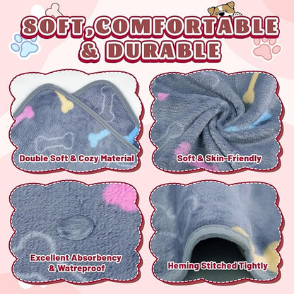 6 Pcs Washable Guinea Pig Blankets Absorbent Small Animal Fleece Bedding Waterproof Cage Liners Reusable Pet Pee Pad Sleep Mat Cover for Rabbit Rat Hamster Ferret Chinchilla Hedgehog (16"x24")