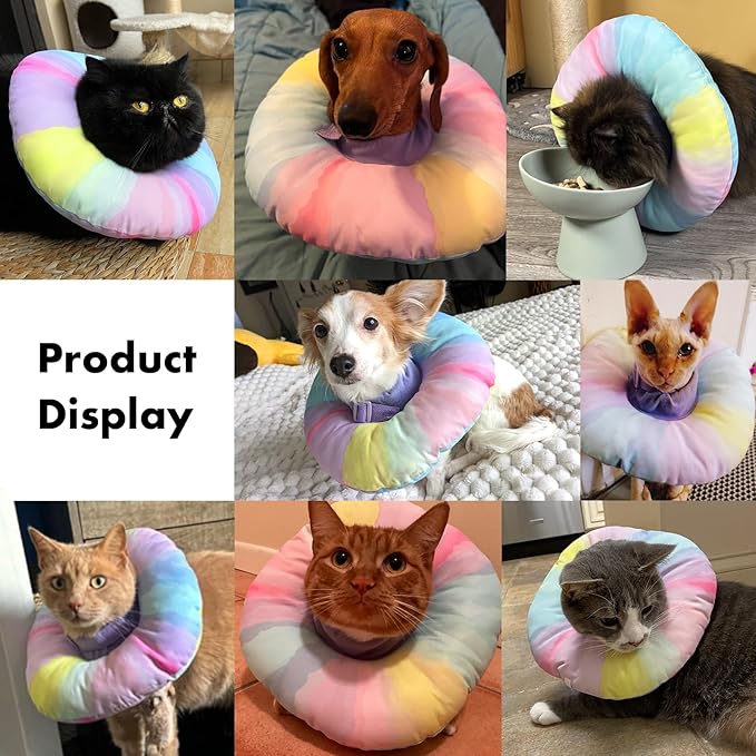 EWES Cat Cone Collar Soft S Size,Alternative Neck Cones to Stop Licking,Comfy Elizabethan Collars After Surgery Neuter,Donut Collar for Pet Cat Dog Kitten e Collar Recovery Shame