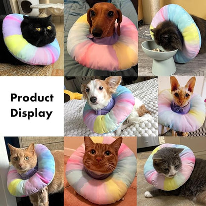 EWES Cat Cone Collar Soft S Size,Alternative Neck Cones to Stop Licking,Comfy Elizabethan Collars After Surgery Neuter,Donut Collar for Pet Cat Dog Kitten e Collar Recovery Shame
