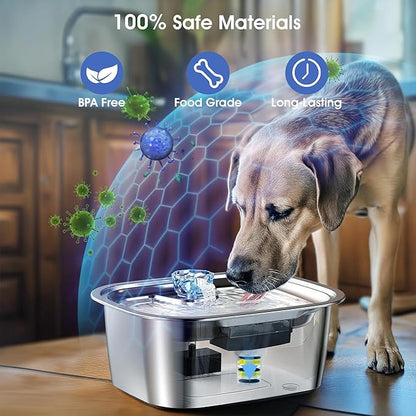 Dog Water Fountain Filters Replacement 4 Packs, 2 Months Set of Replacement Filter with 2 Sponges for PETNF Large Pet Dog Water Fountain Bowl Dispenser, Compatible with D2341/D2223/D2322/D2419 Models