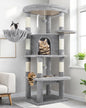 Globlazer Corner Cat Tree Tower for Indoor Cats, 51in Multi-Level Cat Condo Tower with Large Hammock, 7 Sisal Scratching Posts, Oversized Top Perch, Spacious Cat Cave, Hanging Basket, C51, Light Gray