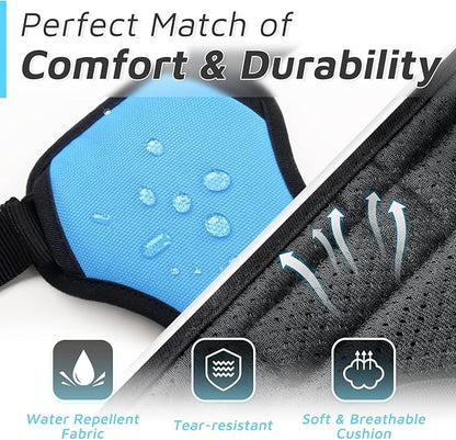 Eagloo Dog Harness Medium Sized Dog, No Pull Service Vest with Reflective Strips and Control Handle, Adjustable and Comfortable for Easy Walking, No Choke Pet Harness with 2 Metal Rings, Sky Blue, M