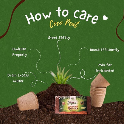 6 Pack Premium Coco Coir Brick for Plants | 100% Organic Compressed Coconut Coir Bricks Starting Mix, Coco Coir Fiber Coconut Husk for Planting, Gardening, Potting Soil Substrate, Herbs, 1.4 LB/Brick