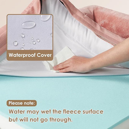 EHEYCIGA Orthopedic Dog Beds for Extra Large Dogs, Waterproof Memory Foam XL Pet Bed with Sides, Non-Slip Bottom and Egg-Crate Foam Big Dog Couch Bed with Washable Removable Cover, Dusty Pink