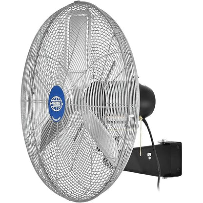 Global Industrial Deluxe Oscillating Wall Mount Fan, 24" Diameter, 1/2HP, 8,650CFM