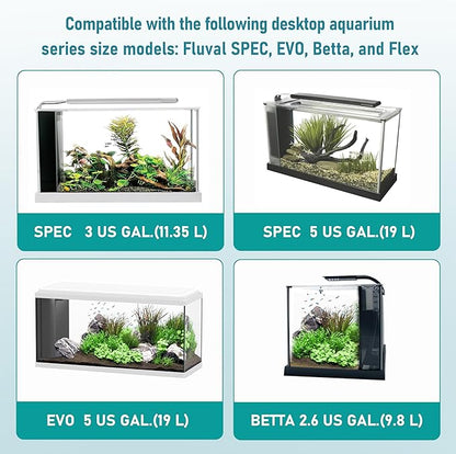 Aquarium Filter Replacement Set, 3-Stage Filtration Compatible with Fluval SPEC EVO Flex Series, Includes 2 Carbon Filter Refills, 2 Foam Filter, 2 Ceramic Rings & 1 Filter Cord