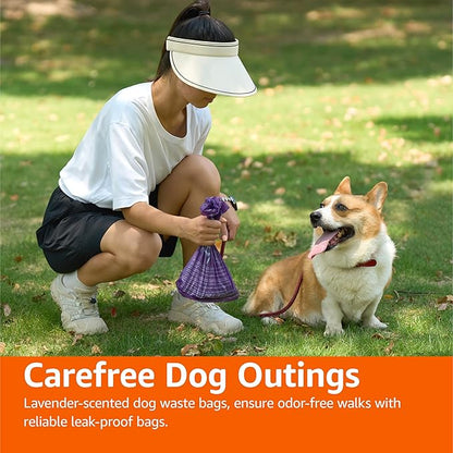 Amazon Basics Premium Dog Poop Bags, 600 Count, Enhanced Leakproof, Premium Lavender Scented