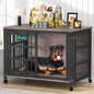 EasyCom 48"/42"/33" XXL Dog Crate Furniture with Casters, Heavy Duty Dog Kennel Indoor for Large Dogs, Escape-Proof and Chew-Proof Dog Cage for high Anxiety Dog, Decorate House as TV Stand, End Table