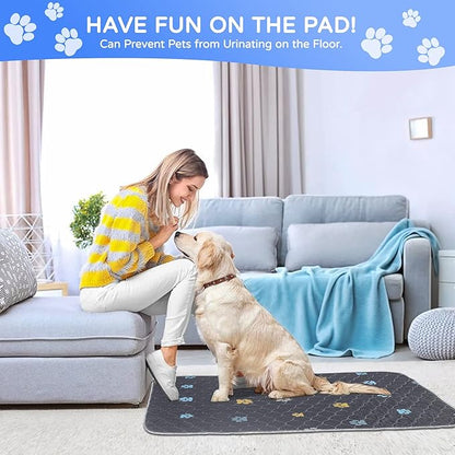 Aitmexcn Washable Puppy Dog Pee Pad, 2PCS 100% Waterproof Whelping Training Mat for Puppy/Senior Dog, Fast Drying Reusable Puppy Pads for Indoor, Outdoor and Car Travel- 18'' x 24''