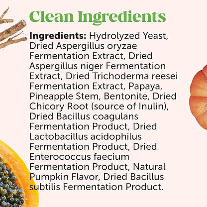 All-Natural Probiotic & Pumpkin Powder Dog Supplement - Prebiotics, Probiotics, Enzymes & Antioxidants for Healthy Gut Flora, Digestion & Immunity (90 Scoops)