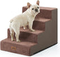 Dog Stairs for Small Dogs, 4 Tier Wider Pet Stairs for Couch and Beds, 17.7" H Non-Slip Dog Steps for Old Cats, Puppy, Small Medium Dogs, 17.7x23.6x17.7 inch, Brown
