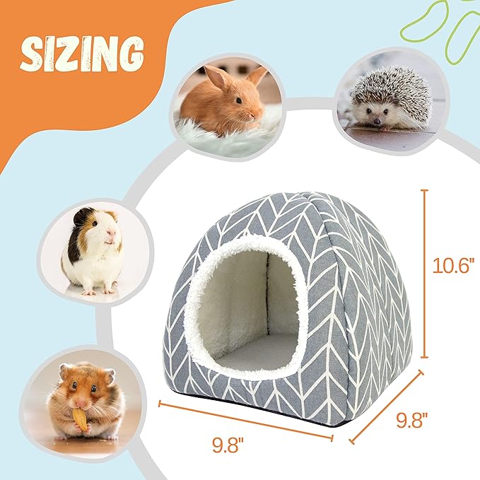 2 Pack Guinea Pig Hideout Bed Rabbit House Cave Accessories Cozy Hide-Out for Bunny Hedgehog Ferret Chinchilla&Other Small Animals
