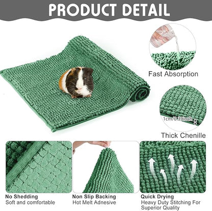 Amylove 4 Pcs Guinea Pig Cage Liner Guinea Pig Bedding Washable Fleece Pee Pads Reusable Small Animals Training Mat Small Animal Sleeping Bed for Bunny Hamster(Mixed Colors,16 x 24 Inch)
