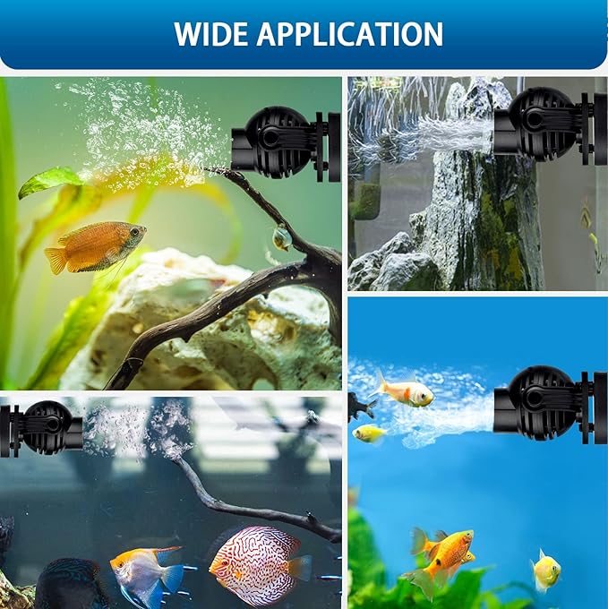 FREESEA Aquarium Powerhead Wave Maker: 1050 GPH Circulation Wavemaker Pump - 360° Adjustable Power Head with Magnetic Suction for 1-55 Gallon Fish Tank | Saltwater | Freshwater