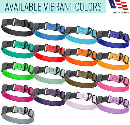 Dogline Biothane Waterproof Dog Collar with Herm Sprenger Stainless Steel Quick Release Buckle – Heavy Duty Tactical Durable Collar for Dogs – Comfortable and Safe Pet Collar, W 3/4" L 12-19", Pastel