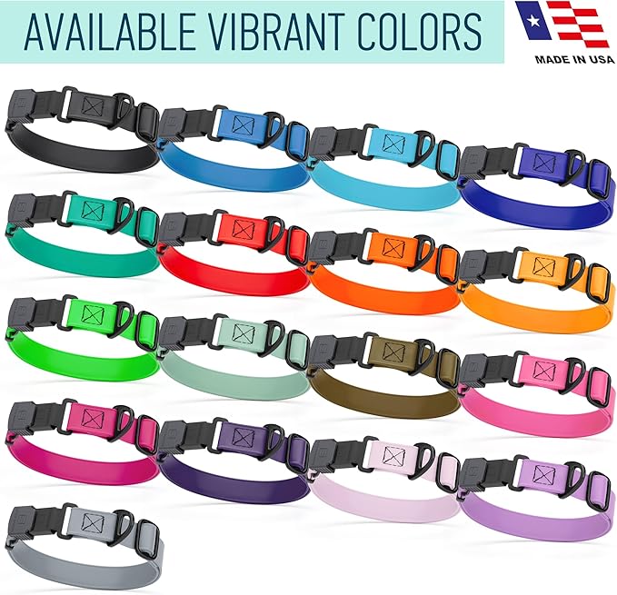 Dogline Biothane Waterproof Dog Collar with Herm Sprenger Black Stainless Steel Quick Release Buckle – Heavy Duty Tactical Durable Collar for Dogs – Comfortable and Safe Pet Collar W3/4" L12-19 Brown