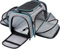 Airline Approved Pet Carrier, Large Soft Sided Pet Travel TSA Carrier 4 Sides Expandable Cat Collapsible Carriers with Removable Fleece Pad and Pockets for Cats Dogs and Small Animals