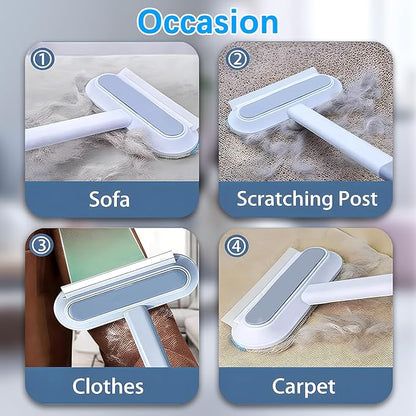 4 in 1 Pet Hair Removal Tool, Multifunctional Pet Hair Remover, Cat and Dog Hair Remover Brush Reusable with 23in Long Handle for Furniture, Couch, Carpet, Clothes