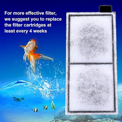 AQQA 8 Pack Aquarium Replacement Filter Cartridge Fish Tank Filter Cartridge for Aquarium Internal Filter (Large)