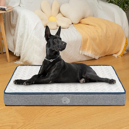 EMPSIGN Reversible Cool and Warm Dog Bed for Crate Pad, Pet Beds with Washable and Removable Cover, Dog Crate Beds Sleeping Mats, Beds for Dogs Crate for Large Medium Small Dogs, Grey