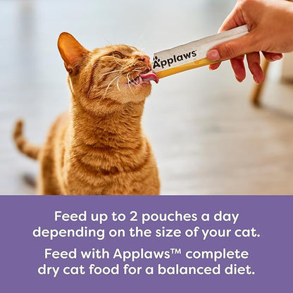 Applaws Lickable Cat Treats, Natural Grain-Free Purée, Limited Ingredient, Variety of Chicken, Tuna, & Salmon Squeeze Up Cat Treats (60 x 0.5 oz Sachets)