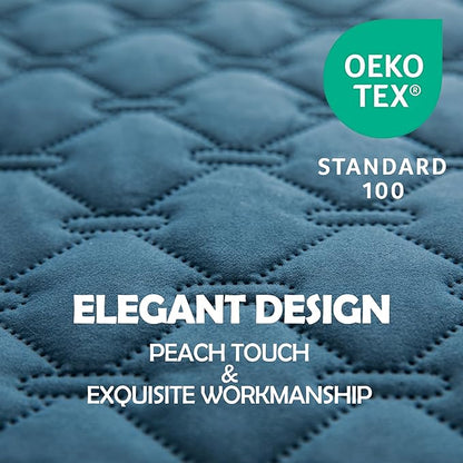 gogobunny 100% Double-Sided Waterproof Dog Bed Cover Pet Blanket Sofa Couch Furniture Protector for Puppy Large Dog Cat, Reversible (82x102 Inch (Pack of 1), Dark Blue/Light Blue)