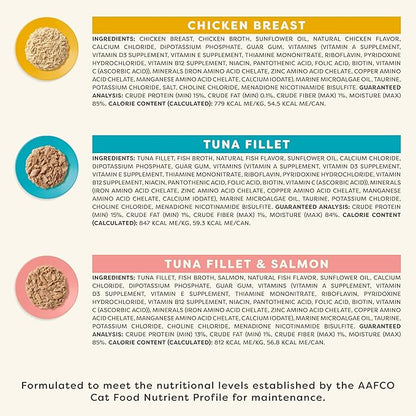 Applaws Vitality Wet Cat Food in Broth, Natural Canned Cat Food, Wet Food for Cats with Added Vitamins and Minerals, Grain Free, Carrageenan Free, Variety Selection in Broth (12 Count, 5.5 oz Cans)