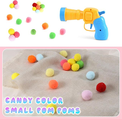 21Pcs Cat Ball Toy Launcher - Includes 20 Colorful Plush Cat Balls and Exciting Launcher Set，Funny Interactive Cat Toys for Bored Indoor Adult Cats, Cute Kitten Kitty Toys
