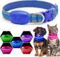 Flashseen LED Cat Collar,Light Up Dog Collar Rechargeable, Dog Lights for Night Walking, Comfortable Soft Mesh Pet Collar Adjustable for Cats Puppy and Small Dogs(Blue, XS)