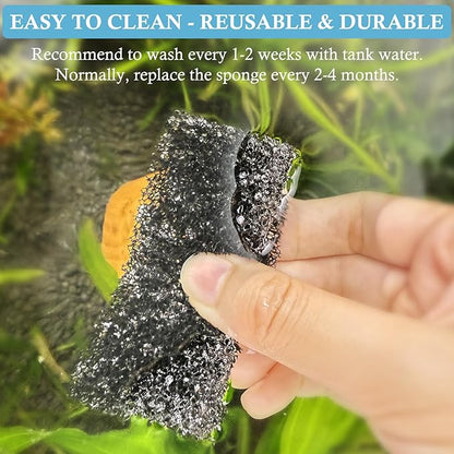 FEDOUR 4PCS Replacement Aquarium Biochemical Sponge for 4W Aquarium Filter, Aquarium Filter Sponges for Replacement (Sponge 4pcs for 4W)