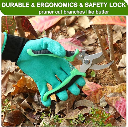 Gardening Tools Set of 9 - Complete Heavy Duty Garden Tools Set with Fashion Handbag - Durable Gardening Supplies Kit Ideal Gifts for Women