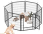 Dog Playpen, Outdoor Dog Fence, 8 Panels, 32" H Dog Pen for Medium/Small Dogs, Heavy Duty Metal Pet Fence with Gate, Portable Dog Fence for RV Camping and Yard (Black)