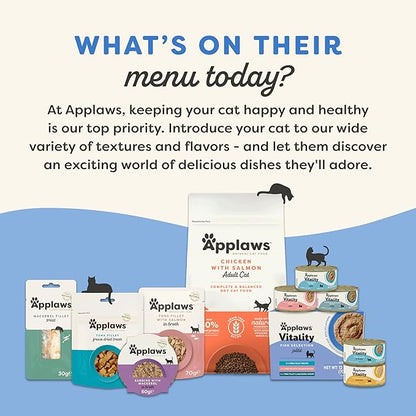 Applaws Vitality Wet Cat Food Paté, Natural Canned Cat Food, Wet Food for Cats with Added Vitamins and Minerals, Grain Free, Carrageenan Free, Fish Variety Selection Paté (12 Count, 2.47 oz Cans)