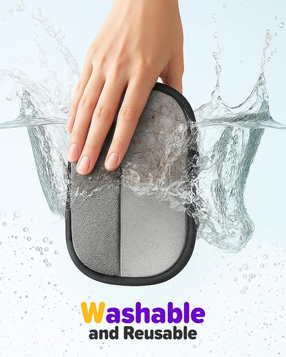 2025 Thickened Electrostatic Pet Hair Removal Gloves (2 Pcs) - Reusable Strong Grooming Gloves for Cats & Dogs, Hair Remover for Couch, Furniture, Carpet, Car Seats & Clothing (Purple)