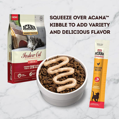 ACANA Lickables Cat Treats Chicken Recipe .5oz Tubes (5 Count)